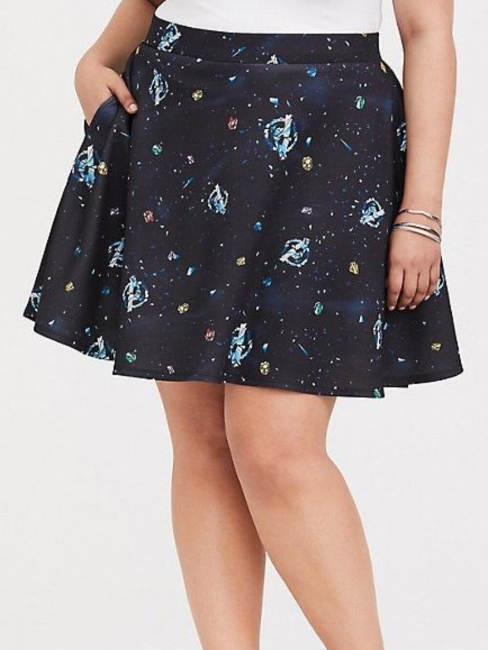 TORRID 0 Plus Size Her Universe Marvel Avengers Endgame Scuba Skirt Mini Fangirl
